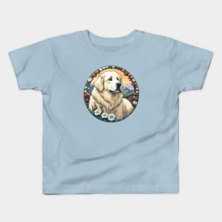 Great Pyrenees Floral Landscape Kids T-Shirt